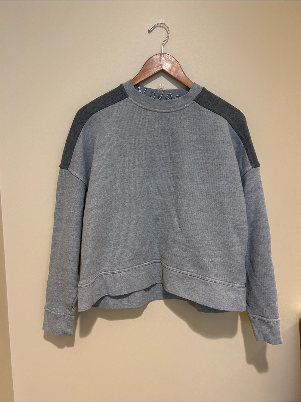 Whistles London Women Two Tone Gray Sweatshirt Cotton Blend Size Small